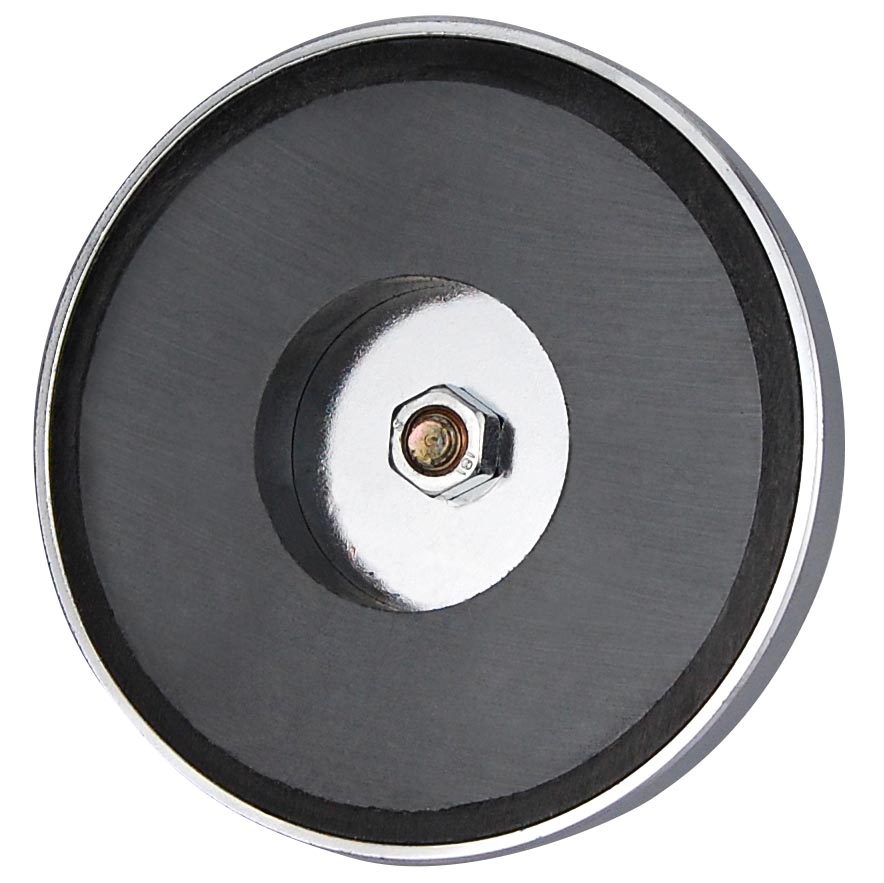 10 x Magnet mit Chromblende und Knauf/Griff, bis 11 Kg, Durchmesser 51 mm, Magnethalter, Rundmagnet